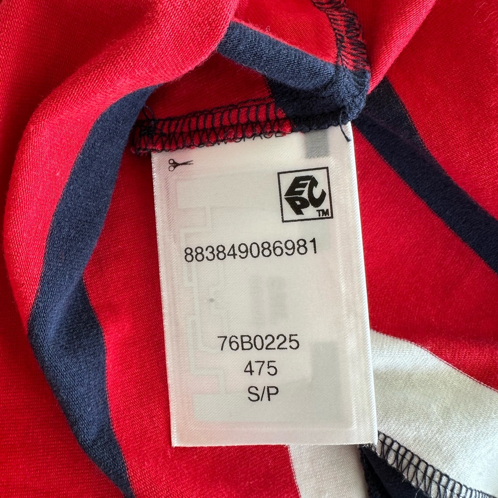 Tommy Hilfiger Sleeveless Navy Red White Striped Dress Tie-Waist | Size Small - Picture 8 of 10